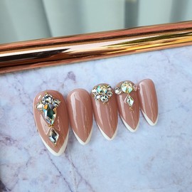 Silk Peach Handmade Nail Tips - Long Oval / 실크 피치 수제네일팁 - 롱오벌