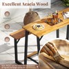 Tangkula Acacia Wood Picnic Table, 4-Person Outdoor Rectangular Table and