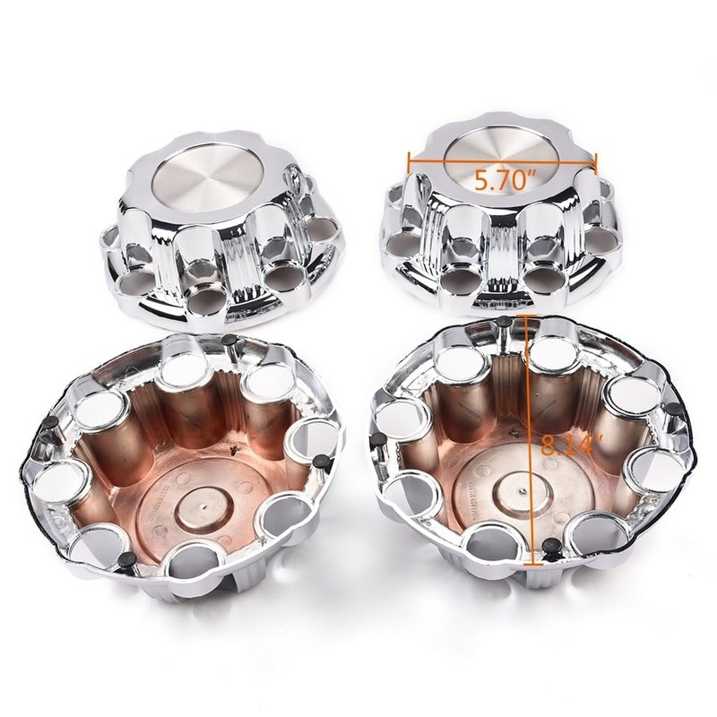 DOTCOM 8 Lug Wheel Hub Center Caps 4Pcs Fit Chevy