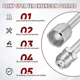 Qezodsx 5 Pcs Airless Sprayer Hose Kit 3600 Psi 517 Tip Swivel Joint with Nozzle Guard Tips and Extension Rod for Airless