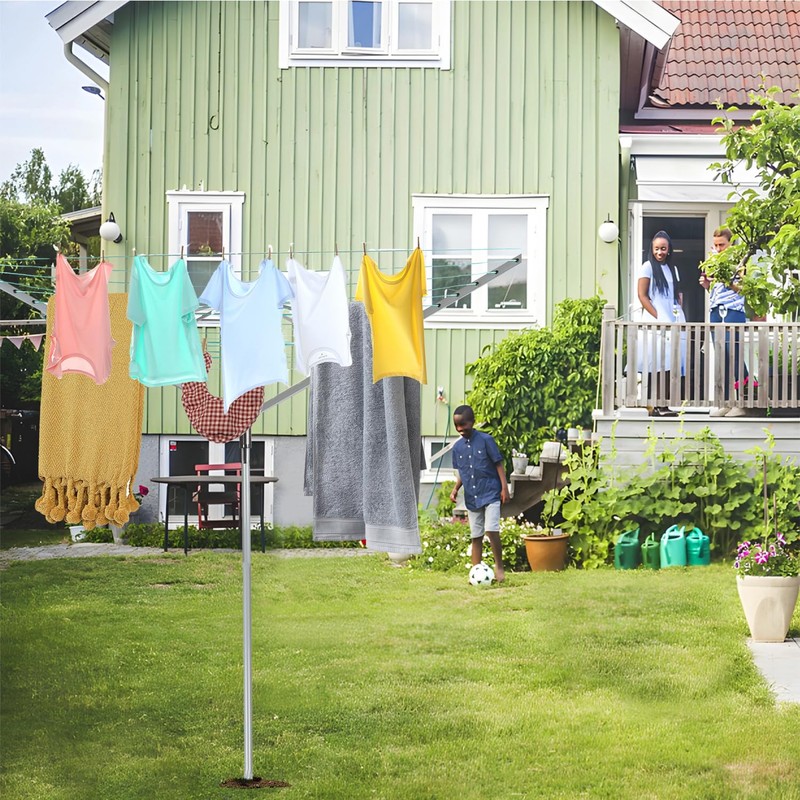 ISXACFF Umbrella Drying Rack Outdoor Umbrella Clothesline Rotary Retractable Clothes