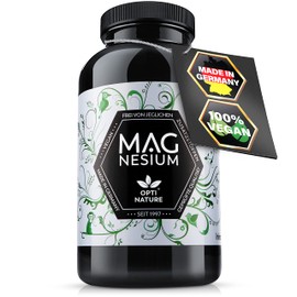 365 High Dose Magnesium Capsules 400 mg Vegan, Made in Germany and Certified Since 1997 OPTI NATURE