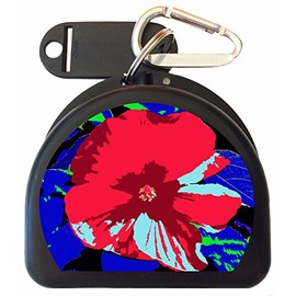 Zumoe Pretty Mouthguard Case, Mouth Guard Case, Retainer Case, Dental Case or Nipple Shield Case, Called Red Bloom (Black)