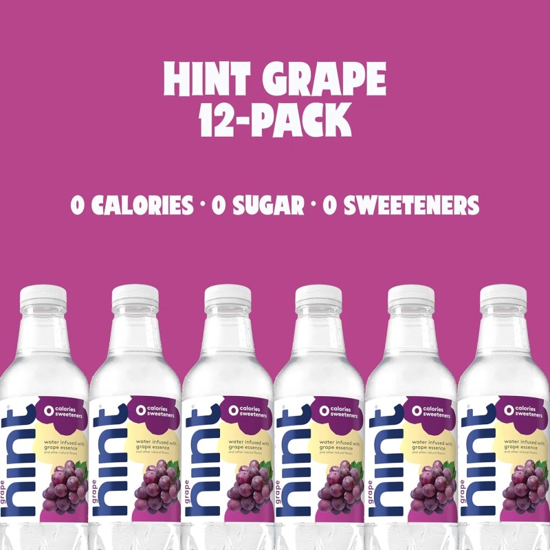 Hint Grape Water, Fruit-Infused, Sugar Free, Zero Cal, 16 Oz