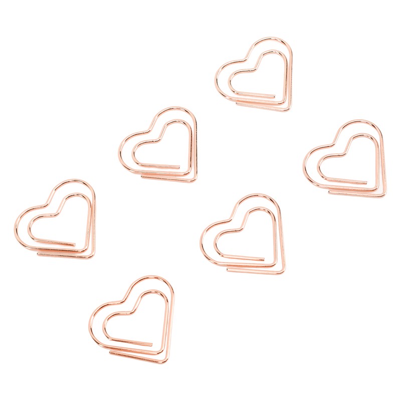 100pcs Heart Shape Paper Clips Cute Metal Paper Clips Portable