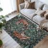 Geanlod Tiger Washable Rugs 3x5ft, Green Entryway Jungle Rugs Non