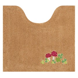 Senko 13656 Mushroom Toilet Mat, Approx. 21.7 x 23.6 inches (55 x 60 cm), Light Brown