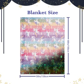 DERAKUS Glow in The Dark Blanket Toddler Blanket Throw Blanket Birthday Gift for 2 3 4 5 6 7 8 9 10 11 12 Year Old Girl boy Kid Cute (Unicorn)