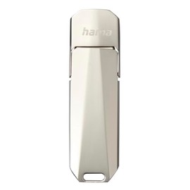 Hama USB Flash Drive, 128 GB, USB C 3.1, USB A (Memory Stick, USB Stick 3.1, USB C Stick, Data Storage, Small, Ultra Fast, 100 MB/s, Rotating Mechanism, Can be Used as a Key Ring, Metal) Silver