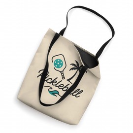 Minimalist Pickleball Palm Tree Teal Design Tote Bag