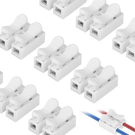 80 Pcs Electrical Connectors Block, Electrical Wire Connectors Push Fit, Electric Connectors for Wiring, Electric Cable Connector Clamp Terminal Block Quick Terminals Connector Block (White)