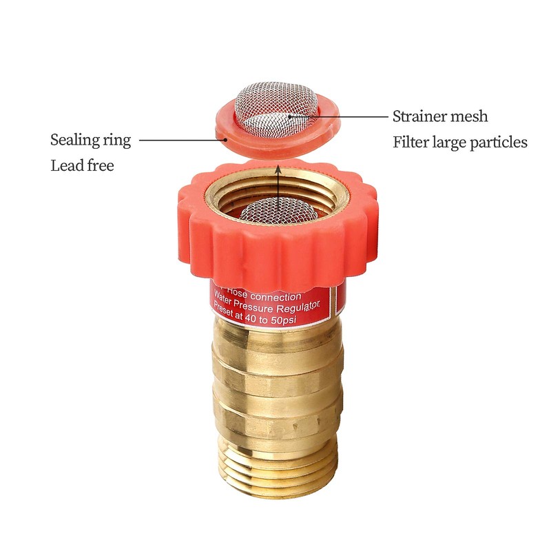 Watflow Lead-Free Brass, Water Pressure Regulator, Garden Hose Pressure Regulator,