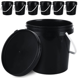 AKOLAFE 6 Pack Paint Bucket for Painting Plastic 3 Quart Paint Cans Touch Up Paint Containers with Lids & Handles 3/4 Gallon Paint Can Paint Storage Containers Empty Paint Cans Paint Pail for Leftover