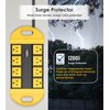 CCCEI 2 Outdoor Power Strips Weatherproof with 8 Plug, Waterproof