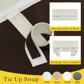 NICETOWN French Door Curtain - Front Door Privacy Shade for Small Window, Sidelight, Thermal Insulated Side Window Covering, W26 X L50, Light Beige, 1 Pc