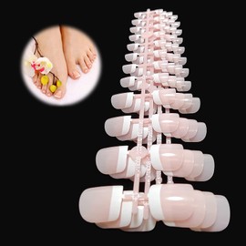 Pack of 120 Toenails, 12 Sizes False Toenails Kit, Toenail Tips, Artificial Toe Nail Tips, Light Pink, Nail Design Display, Nail Art Display