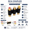 Harrista Gold-Plated RCA AV Coupler – 3 RCA Female to