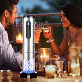 MUNION Electric Wine Opener Automatic Wine Bottle Opener Rechargeable Cordless Stainless Steel Corkscrew with Foil Cutter