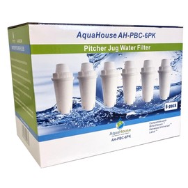 AquaHouse 6X AH-PBC Compatible Filter for BRITA Classic Water Filter Cartridge jugs, Universal Classic Jug Filter