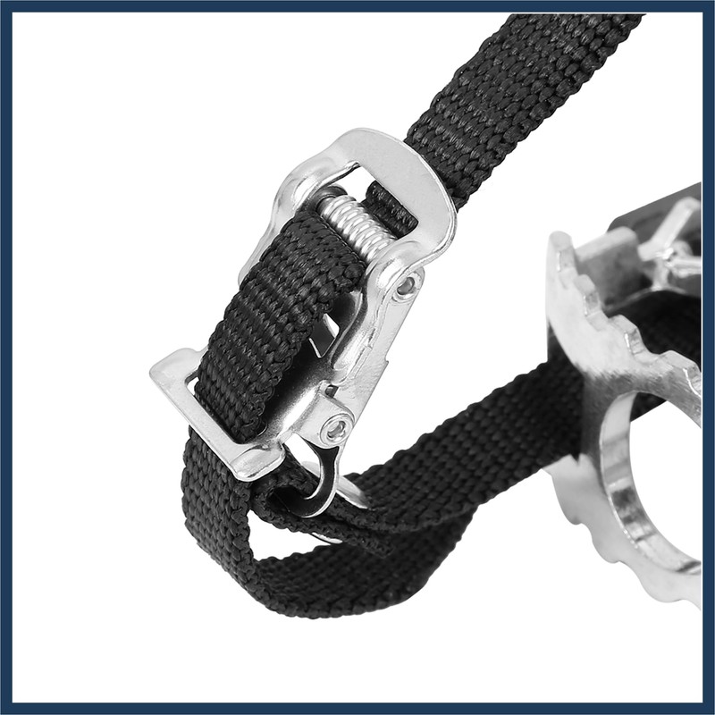 INFINAUTO Pair Bicycle Pedals with Toe Clip Foot Strap Reflective