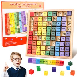 Bohrma Maths Calculation Game, 9 x 9 Calculation Board, Multiplication Table, Educational Toy Gift, Montessori 1 x 1 Board, Multiplication Board for Primary Students, Wooden Educational Toy, Gift for