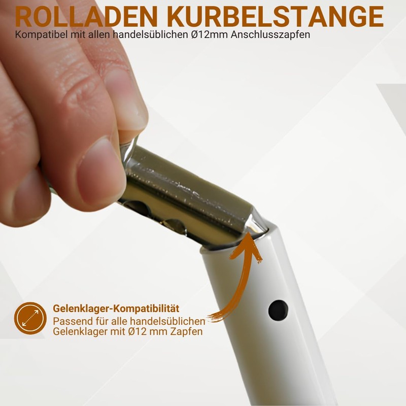 Roller Shutter Crank Rod 150 cm, Hand Crank for Spherical