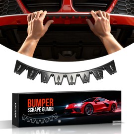 Universal Front Bumper Scrape Guard, Skid Plate Protection Kit Compatible with Lowered Cars SUVs and Sport Vehicles, Anti-Scratch Guard Strip for Front Bumper Lips, Carbon Fiber Texture, 8 Pack