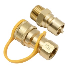 ZUDKSUY 1/2" Gas Quick Connect Kit, LP Gas Quick Connect Disconnect Connector with Male Insert Plug, 1/2 Inch Natural Gas Propane Quick Connect Adapter, Solid Brass
