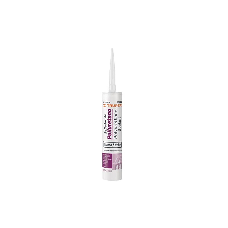 Truper SEPO-280B, Sellador de poliuretano de 280 ml color blanco