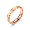TUNGSTORY 4mm Sandblasting Stainless Steel Engagement Ring Rose Gold Wedding Anniversary Ring for Men Women Comfort Fit Size V 1/2