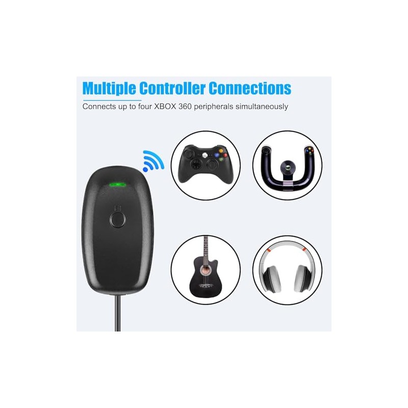 Adaptador Receptor USB Inalámbrico para Juegos Compatible con Mandos 360