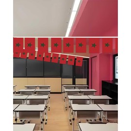 10 Meters Morocco Miniature String Pennant Flag,30 PCS Moroccan Small Bunting Banners,32 FT Decorations For Outdoor Indoor House Home Office Meeting Party