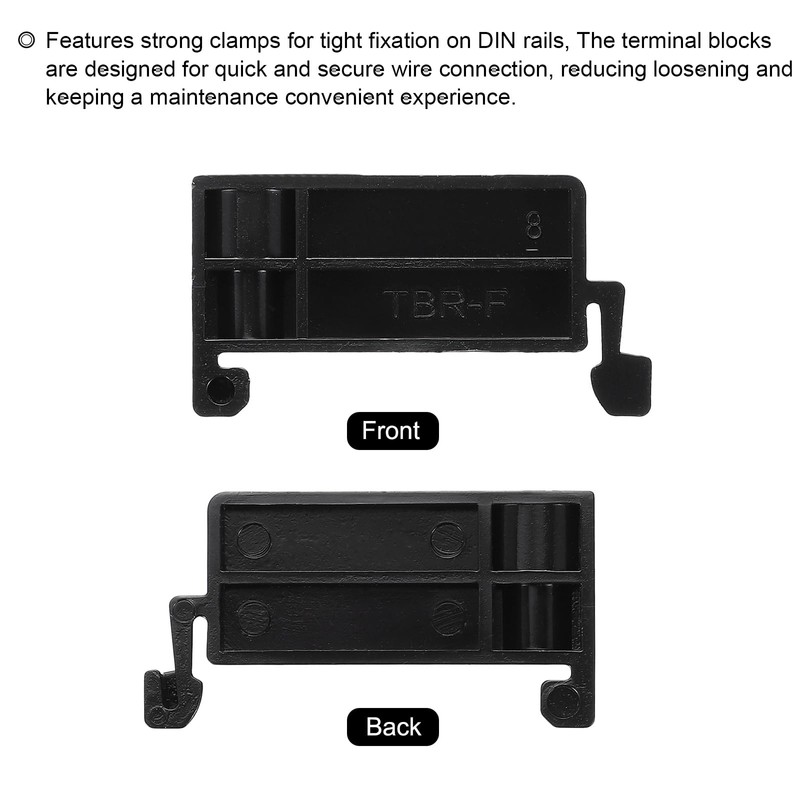 MECCANIXITY Terminal Blocks 10 Pack TBR-F Rail Mount Fuse Holder