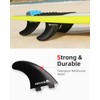 Abahub Surfboard Thruster Fins Set, Compatible with FCS Style Fin