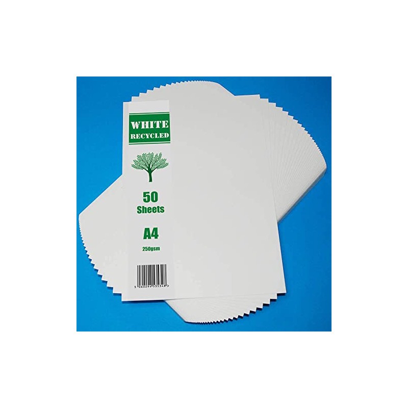 Craft UK 2379 A4 White Recycled Card 250 GSM -