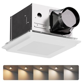 2 In 1 Bath Fan With LED Light, 25W Ceiling Mount Ventilation Fan and Light Combo for Bathroom and Home, 100CFM, 120V, 1000LM, 5CCT Seletable, Dimmable & Wet Rated, ETL Certified
