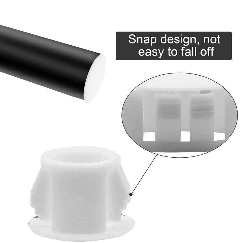 Auvotuis 50Pcs White Plastic Round Hole Plugs, 3/8Inch (10mm) Flush