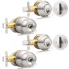 Probrico Satin Nickel Entry Door Knob and Single Cylinder Deadbolt