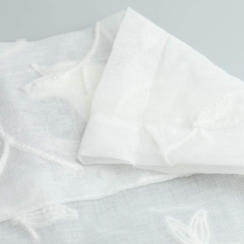 VOGOL White Rod Pocket Sheer Valance, Solid Window Treatment Kitchen