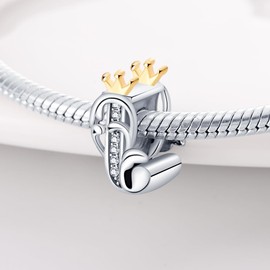 Pandach Women's Charm Pendant Letter A-Z for Bracelet 925 Sterling Silver Charms Beads Fits Bracelet and Necklace Compatible with European Bracelets for Women Girls PAC355, Sterling Silver