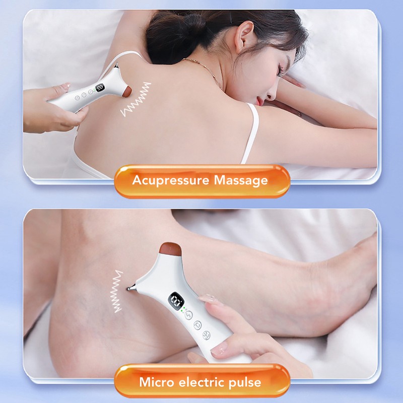 Electric Heating Acupoint Pen Microfrequency Vibration Dual Head Pulse Reduce