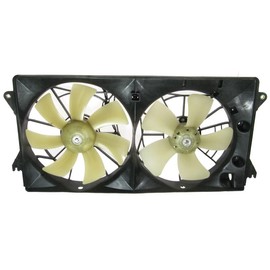 TRQ Radiator Dual Cooling Fan Assembly Compatible with 2000-2005 Toyota Celica MR2 Spyder TO3115142