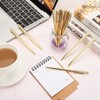 15 Pieces Gold Slim Ballpoint Pens Black Ink 1 mm