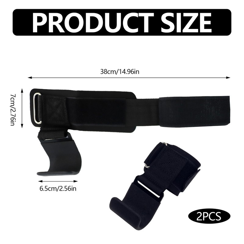 Weight Lifting Hooks Pair Wrist Supports Non-Slip for Gym Grips