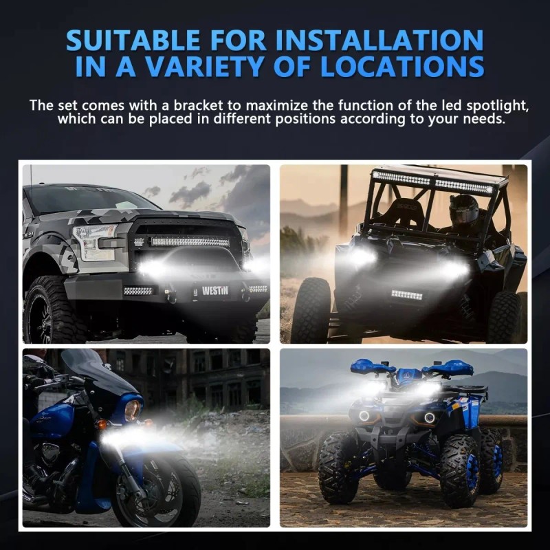 Faros Auxiliares Led De Doble Color 70w P/auto, Moto, 2