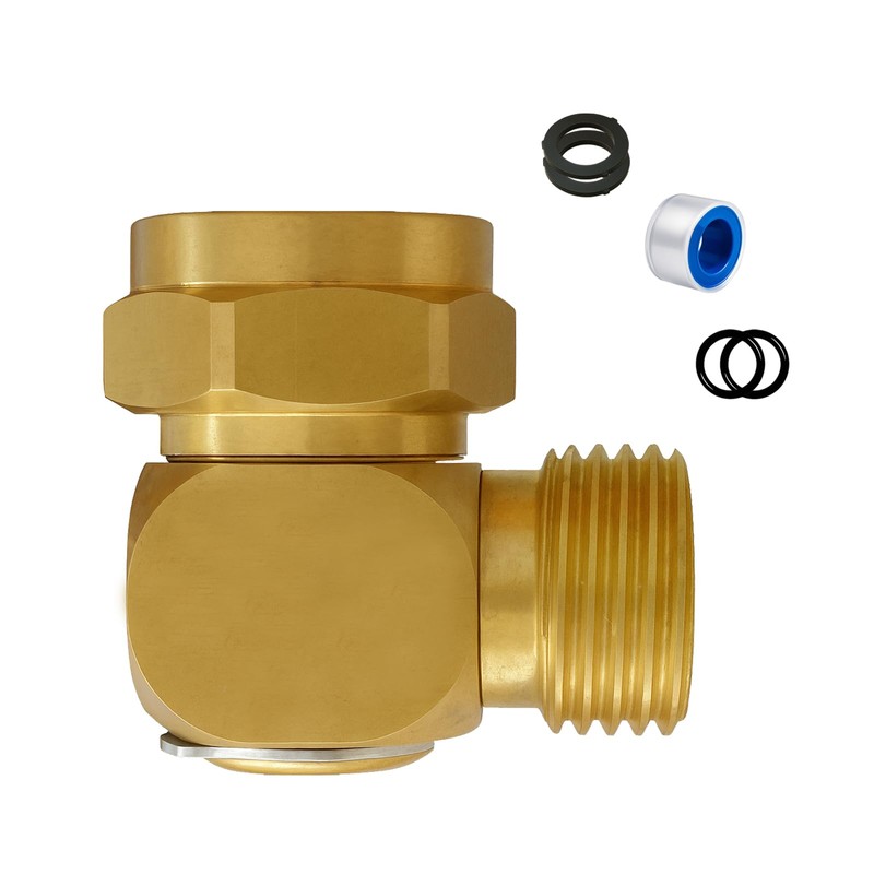 XNTONG 90° Hose Elbow Adapter, Brass 3/4" Garden Hose Connector
