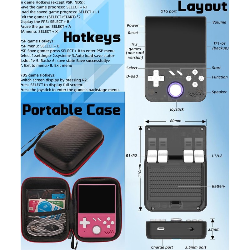 My Mini Handheld Game Console 3.5-in 640*480 IPS OCA Screen