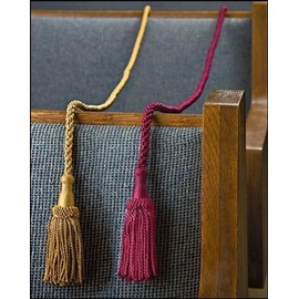 Autom Weighted Pew Reservation Rope with Heavy Tassle Ends, Reserved Church Seating Accessory, Burgundy, 58 Inch