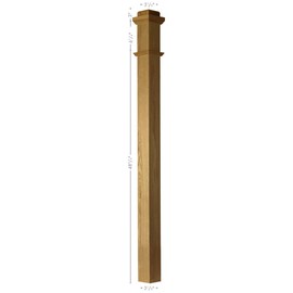Amish Made 4075 Red Oak Plain Box Newel Post