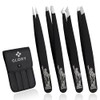 GLORY 4-Piece Precision Eyebrow Tweezer Set – Professional Stainless Steel